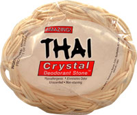 Thai Deodorant Stone Crystal Deodorant Stone with Basket Unscented
