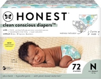 The Honest Company Clean Conscious Diapers Above It All + Pandas Newborn 72 Diapers - Size 0