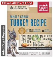 The Honest Kitchen Dehydrated Dog Food Makes 40 lbs Whole Grain Turkey Recipe