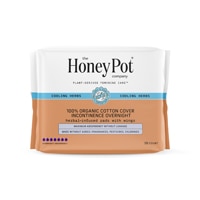 The Honey Pot 100% Organic Cotton Cover Incontinence Overnight Pads with Wings