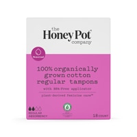 The Honey Pot 100% Organic Grown Cotton Regular Tampons With BPA-Free Applicator