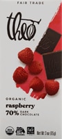 Theo Organic 70% Dark Chocolate Bar Raspberry