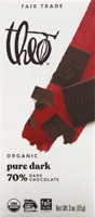 Theo Organic 70% Dark Chocolate Bar Unflavored