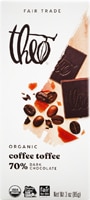 Theo Organic Coffee Toffee 70% Dark Chocolate