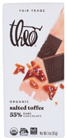 Theo Organic Fair Trade 55% Dark Chocolate Bar Salted Toffee