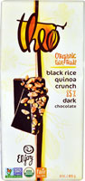 Theo Organic Fair Trade 85% Dark Chocolate Bar Black Rice Quinoa Crunch