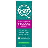Tom's of Maine Antiplaque & Whitening Toothpaste Fluoride Free Spearmint Gel