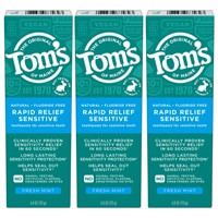 Tom's of Maine Rapid Relief Sensitive Fluoride Free Toothpaste Fresh Mint