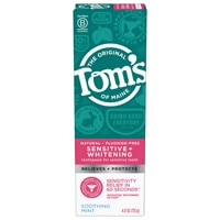 Tom's of Maine Sensitive + Whitening Fluoride Free Toothpaste Soothing Mint