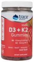 Trace Minerals Research Vitamin D3 + K2 Gummies Strawberry