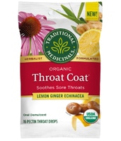 Traditional Medicinals Organic Throat Coat® Lozenges Lemon Ginger Echinacea