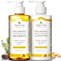 Tree to Tub Thickening Vegan Collagen & Biotin Shampoo and Conditioner Set of 2 Sicilian Lemon & Tea Tree