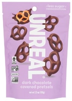 Unreal Chocolate Covered Pretzels Fair Trade Gluten Free Dark Chocolate