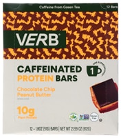 Verb Energy Caffeinated Protein Bar Chocolate Chip Peanut Butter