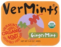 Vermints All Natural Organic Breath Mints Ginger Mint