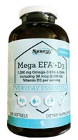 Vitacost-Synergy Mega EFA + D3 1200 mg Omega-3 EPA & DHA