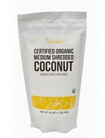 Vitacost Certified Organic Medium Shredded Coconut Unsweetened and Dried - Gluten Free and Non-GMO