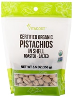 Vitacost Certified Organic Pistachios In Shell Roasted Salted Non-GMO Kosher