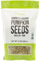 Vitacost Kosher Non-GMO Certified Organic Pumpkin Seeds Shelled Raw