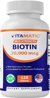Vitamatic High Potency Biotin with Keratin For Healthy Hair Skin & Nails