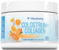 Vitauthority Colostrum + Collagen Orange Cream Flavor - 25 Servings
