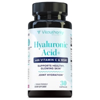 Vitauthority Hyaluronic Acid + with Vitamin C & MSM - Supports Healthy Glowing Skin
