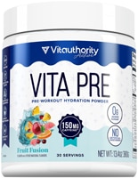 Vitauthority Vita Pre Pre-Workout Hydration with Metabolism Support 30 Servings Fruit Fusion