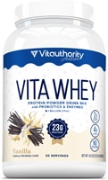 Vitauthority Whey Protein Powder Drink Mix With Probiotics & Enzymes Vanilla