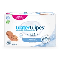 WaterWipes Sensitive+ Newborn & Baby Wipes 99.9% Water Unscented