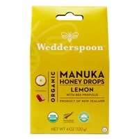 Wedderspoon Organic Manuka Honey Drops with Bee Propolis Lemon