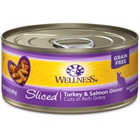 Wellness Canned Cat Food Grain Free Sliced Turkey Salmon