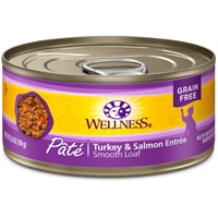 Wellness Wet Cat Food Grain Free Pate Turkey and Salmon Entrée