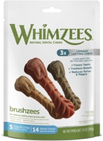 Wellness Whimzees Brushzees Dental Chews Dogs 15-25 Lbs 14 Dog Treats - Small