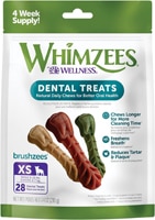 Wellness Whimzees Brushzees Dental Chews Dogs 5-15 Lbs 28 Dog Treats - Extra Small