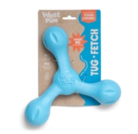 West Paw Dog Chew + Tug Toy Skamp Aqua Blue