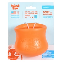 West Paw Dog Puzzle Treat Toy Toppl Large Tangerine
