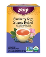 Yogi Tea Stress Relief Organic Caffeine Free Blueberry Sage