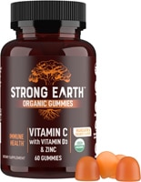 Yum V's Strong Earth Organic Vitamin C with Vitamin D3 & Zinc For Adults Mandarin & Orange