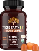 Yum V's Strong Earth Organic Vitamin C with Vitamin D3 & Zinc For Kids Mandarin & Orange