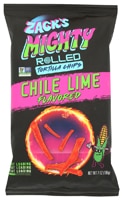 Zack's Mighty Tortilla Chips Rolled Non GMO Chile Lime