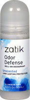 Zatik Odor Defense Roll-On Deodorant Unscented