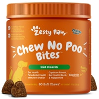 Zesty Paws Dog Chew No Poo Bites Gut Health Supplement Chicken