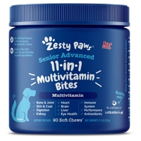 Zesty Paws Dog Senior Advanced 11-in-1 Multivitamin Glucosamine Supplement Beef