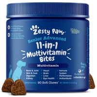 Zesty Paws Dog Senior Advanced 11-in-1 Multivitamin Glucosamine Supplement Chicken