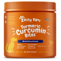Zesty Paws Dog Turmeric Curcumin Bites Multifunctional Supplement Bacon
