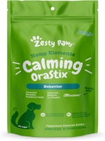 Zesty Paws Hemp Elements Calming Orastix Dental Chews for Dogs Peppermint