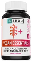 Zhou Vegan Essentials Daily Multivitamin for Plant Based Diets