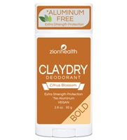 Zion Health Clay Dry Deodorant Aluminum Free Bold - Citrus Blossom