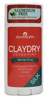 Zion Health Clay Dry Deodorant Aluminum Free Silk - White Pine