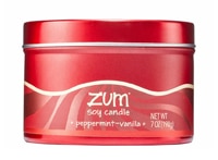 Zum Glow Soy Candle Holiday Scent Peppermint Vanilla